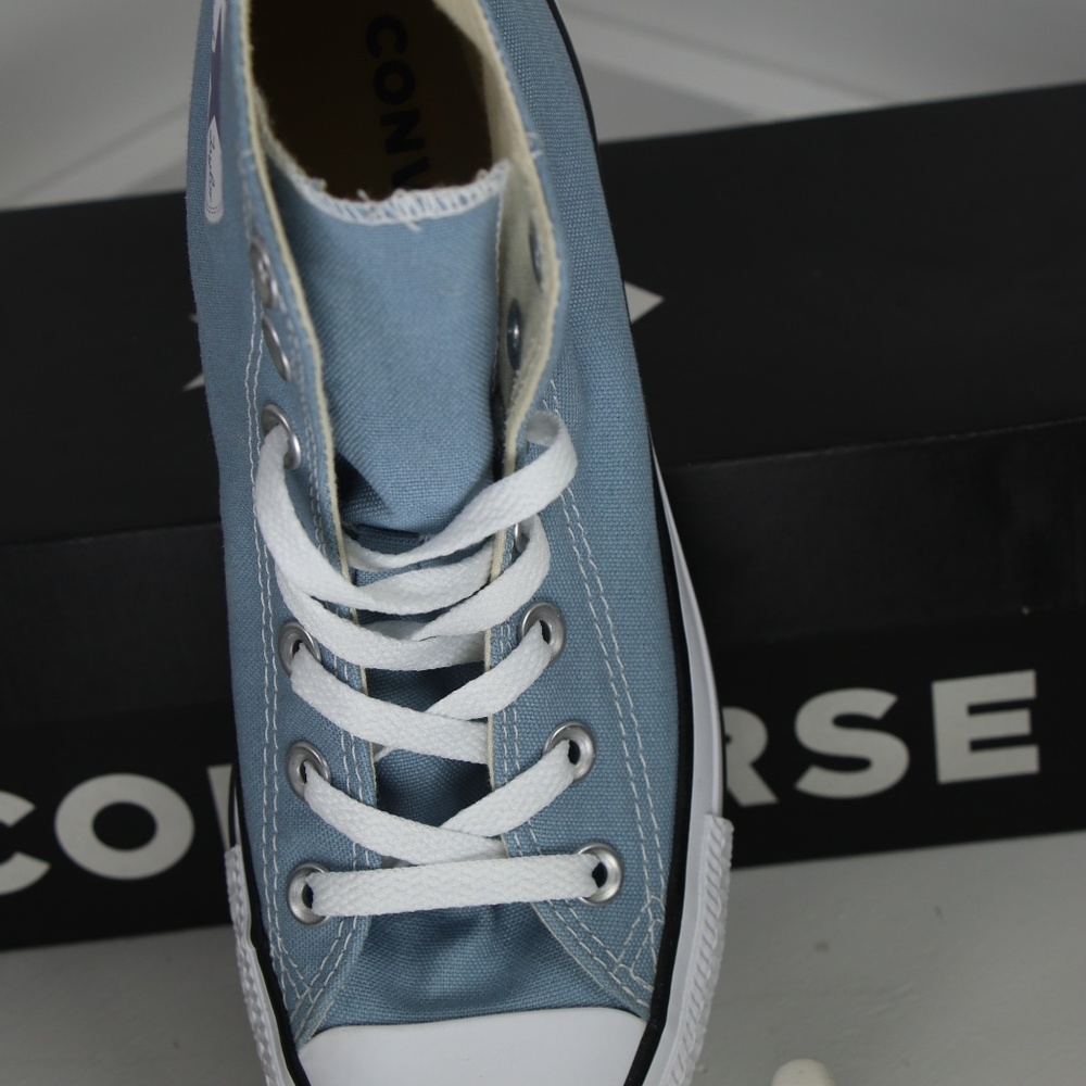 Sky Blue Classic Converse All Star High Tops - Picture 2 of 7